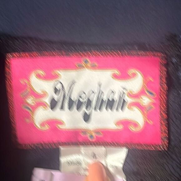 Meghan Silk Lace-Trim Dark Blue  Gown Dress 4 (024) - Picture 15 of 15